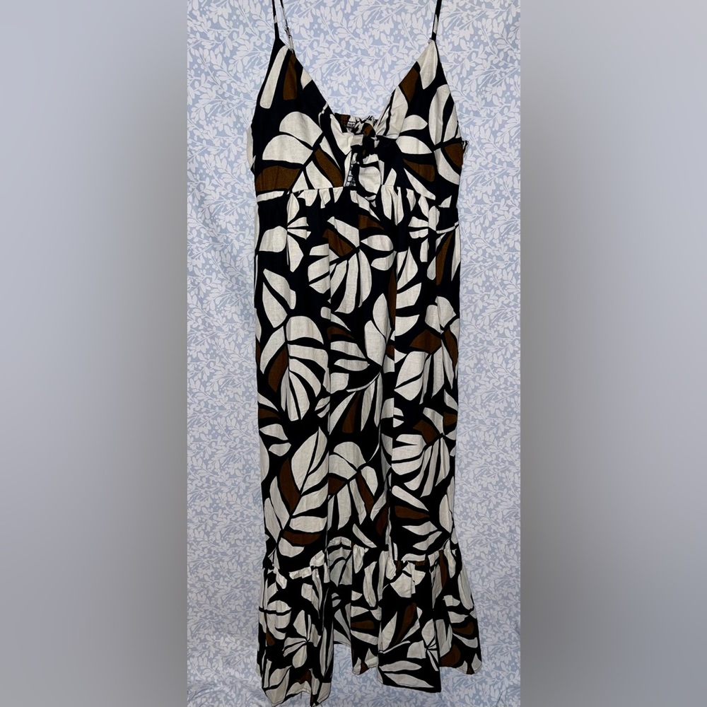 NWT Tabitha Brown x Target Botanical Print Sleeveless Tie-Front Midi Dress Sz L - Picture 3 of 6